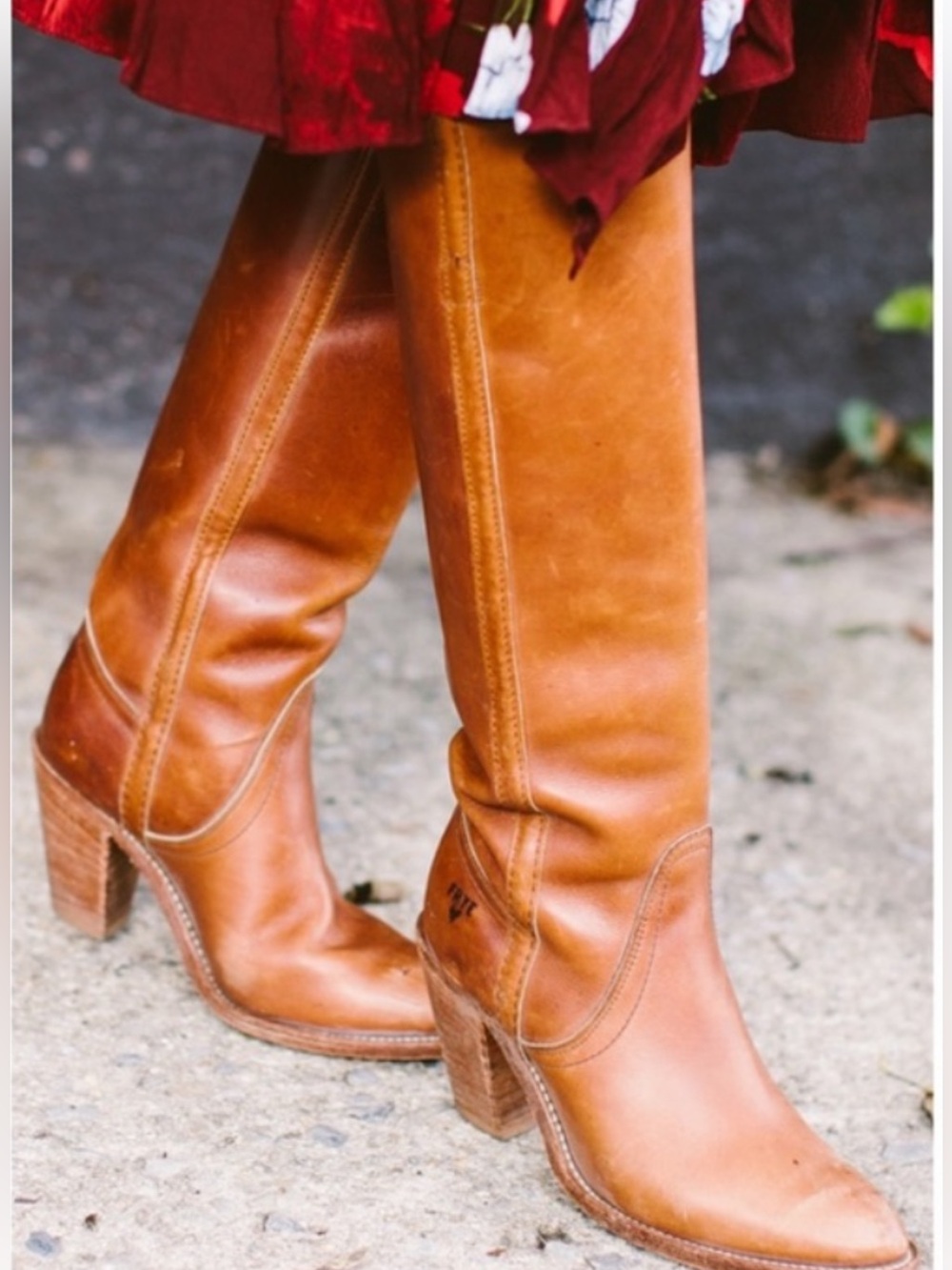 1970 Vintage Frye Women's Tall Leather Heeled Boots